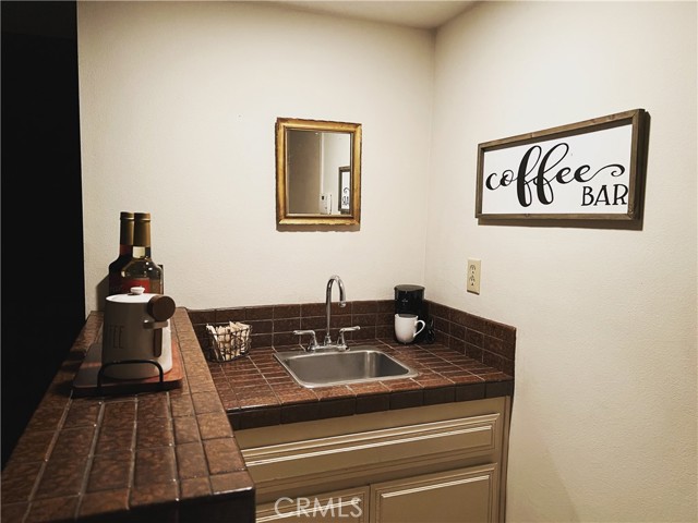 Coffee bar has its own sink!