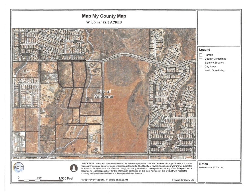 22.83 +/- Acres Residential Site is located North of Clinton Keith Road, West of Salida Del Sol, South of Trig Road.
Genral Plan Designation: Zoning: APN 362-240-005, 006 and 008 (17.59 +/- Acres) MDR / Medium Density Residential Site and APN 362-240-035 (5.24 +/- Acres) BP/ Business Professional.
Proposed Plan: Assisted Living Village.
