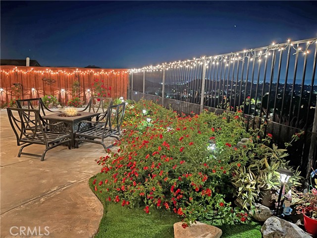 backyard lights & view