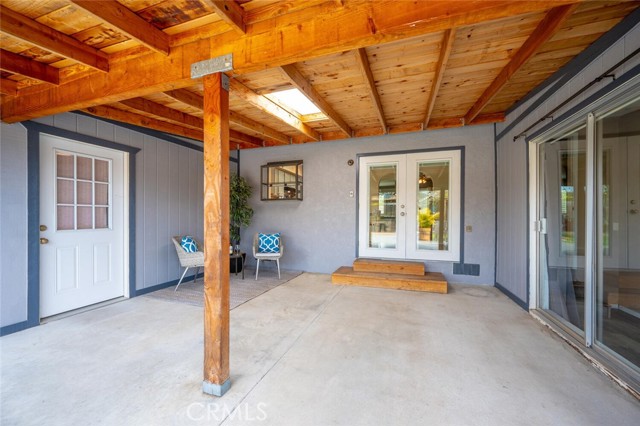 Covered porch with sky light