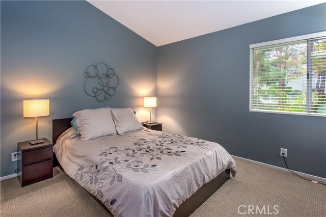 Tranquil master bedroom with large window that overlooks the backyard. Large closet and designer paint add finishing details.