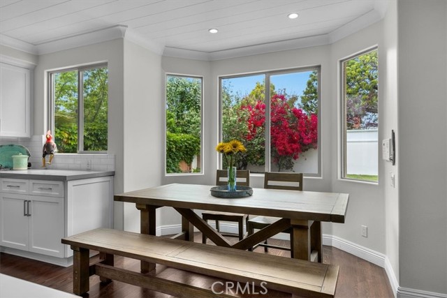 Kitchen Nook for casual meals looking out to backyard