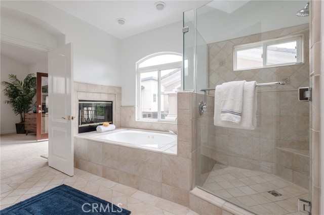Primary Bath with fireplace