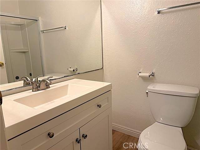 Guest bath with tub shower combo.