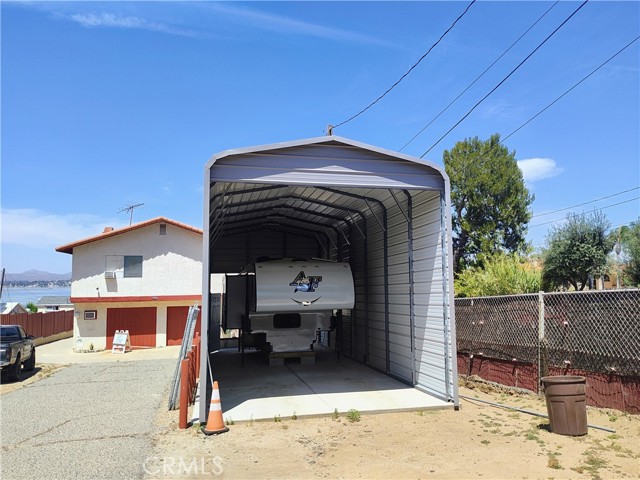 R.V. covered parking with room for R.V. and boat.