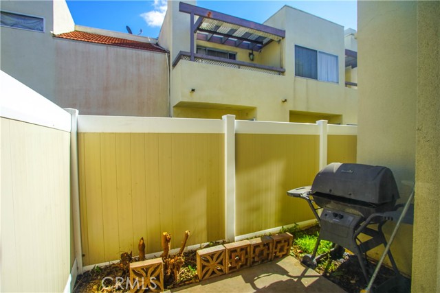 Patio area on the side of the home