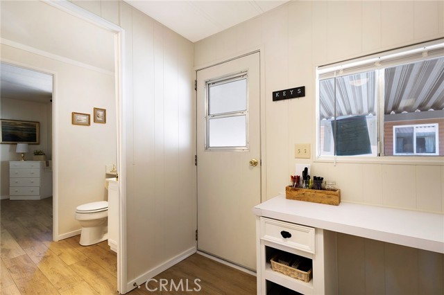 Built in desk in the large laundry/utility room