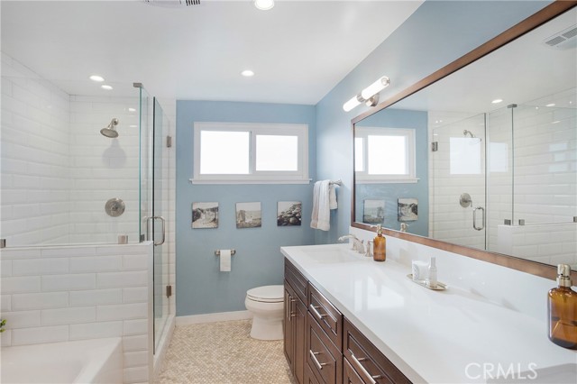 Upstairs bathroom with separate shower/tub