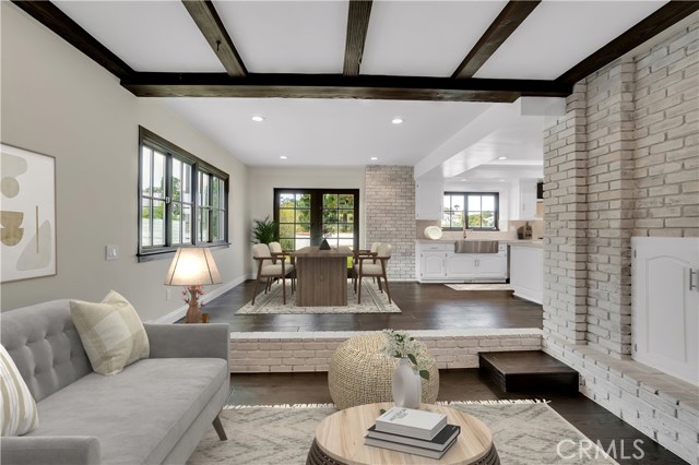Virtually staged family room