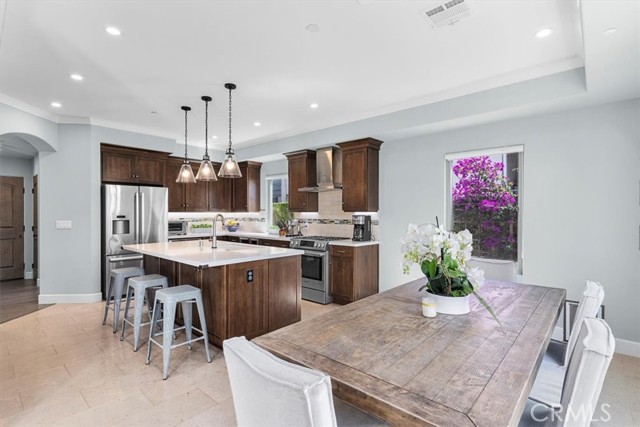 Dining area and kitchen