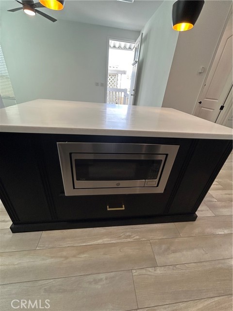 kitchen island with built in microwave