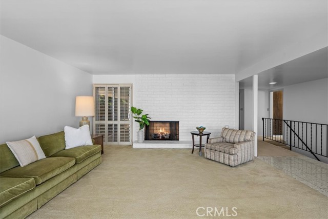 Living room, with gas fireplace.