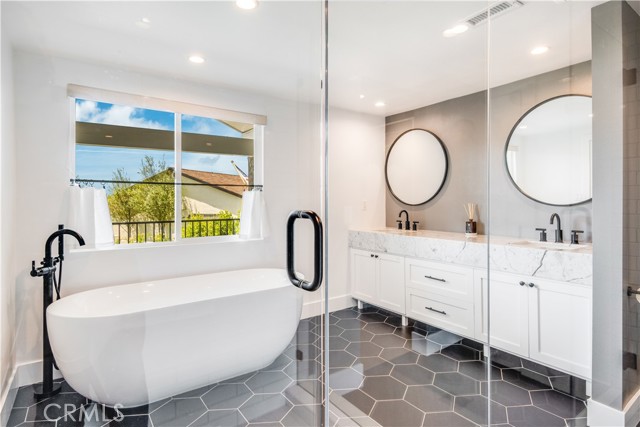 Primary Bathroom from glass enclosed shower