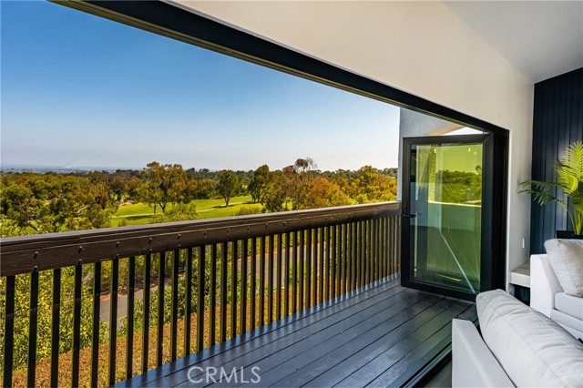 Main level living room balcony