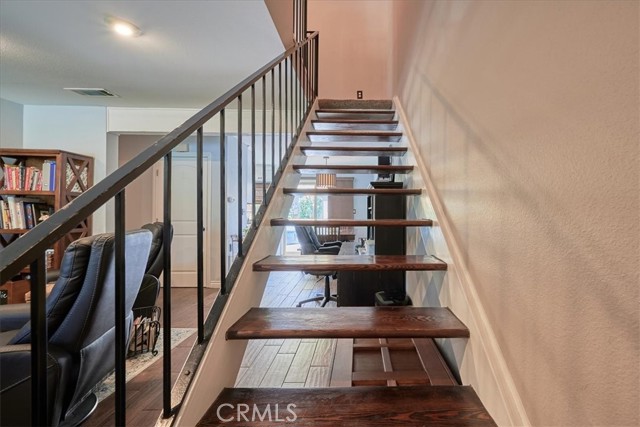 Wood plank stairs