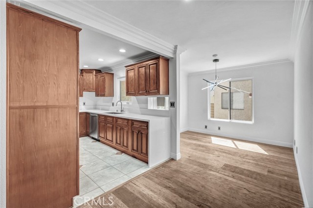 Kitchen with view to the second flex space. Kitchen with view to the second flex space.