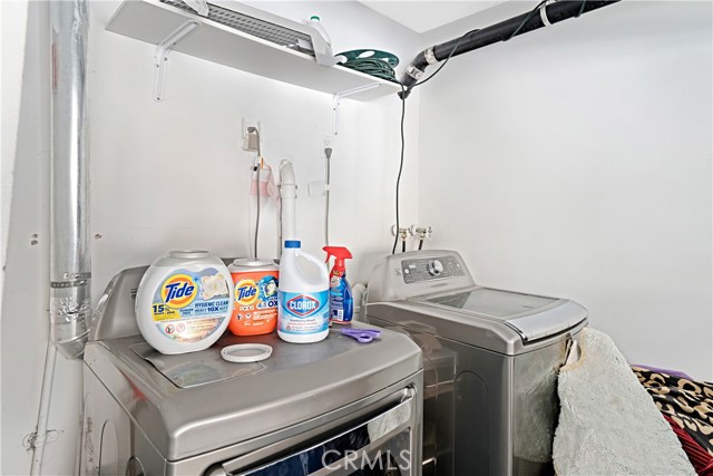 Laundry area in garage