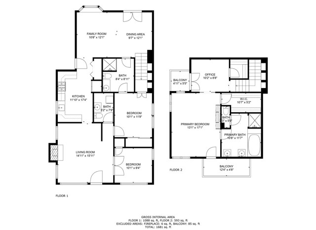 Floor Plan showing balconies