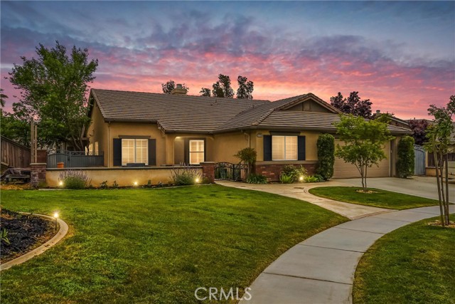 Welcome to this fabulous single story home located at the end of a quiet cul-de-sac in the desirable Oak Valley Greens community. This home has so much to offer! You're first greeted by a spacious gated courtyard perfect to hang out on and relax. As you step into the home you'll notice the nice open floor plan with space to spread out. The kitchen features granite counter tops and so much cabinet space for all of your storage needs, it also opens to the family room making it great for entertaining. Off of the master suite you'll find a retreat that is currently being used as a home office but has the potential to be turned into a 5th bedroom. Need even more space? This home has 2 enclosed sunrooms for you, one off the kitchen and one off the master bedroom. The large backyard is perfect for hosting your upcoming summer BBQ's complete with an Alumawood covered patio with ceilings fans and a built-in BBQ island. There is also a huge shed with power situated on a concrete pad. Oak Valley Greens is one of those great neighborhoods that has no HOA and lower taxes but still offers so much with a community park, great walking areas, close to schools, shopping, restaurants, and easy freeway access!