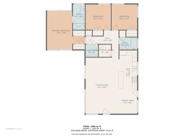 Main house floor plan 1302 sf on record