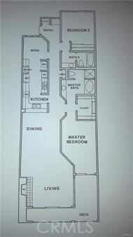 Floorplan for most units, however this unit has larger patio.
