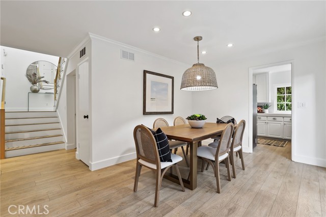 Dining room overlooking the private back patio