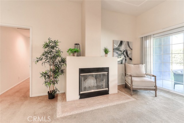 Fireplace and sitting area in the master.