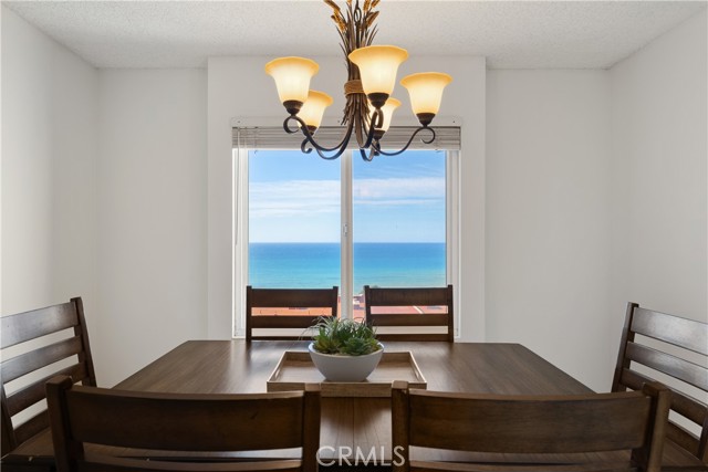 The dining room with Catalina Island and ocean views.