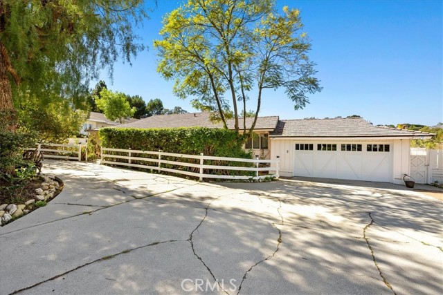 Garage and circular driveway