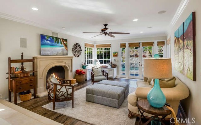 Family Room with Fireplace off the Kitchen