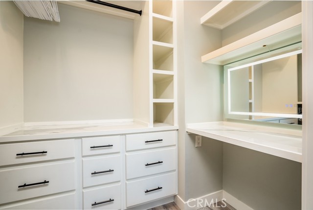 Walk in closet with vanity