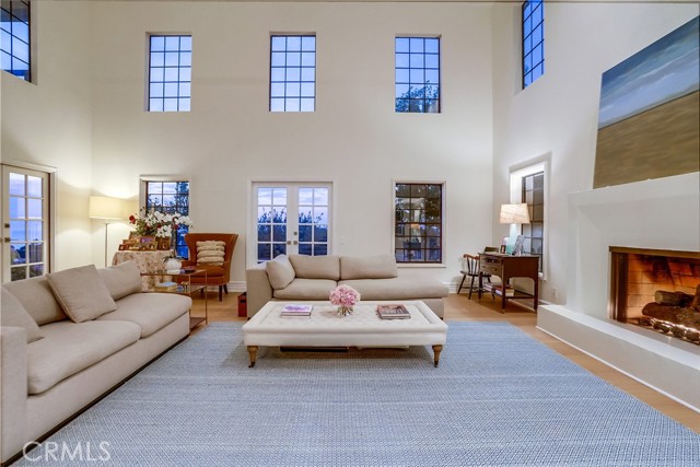 2 story family room with fireplace