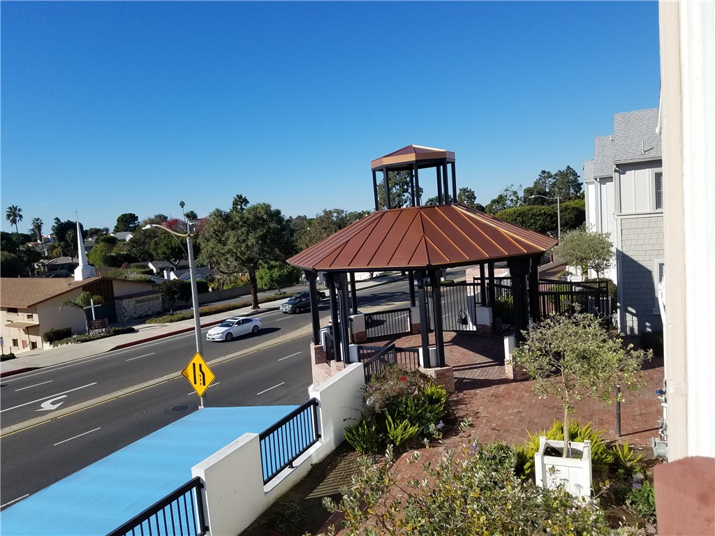 Gazebo and stairway to PCH as seen from upstairs bedroom