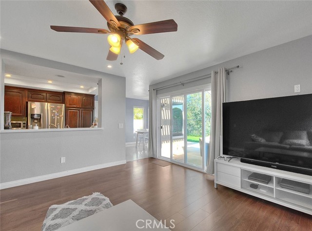 Family room open to the kitchen