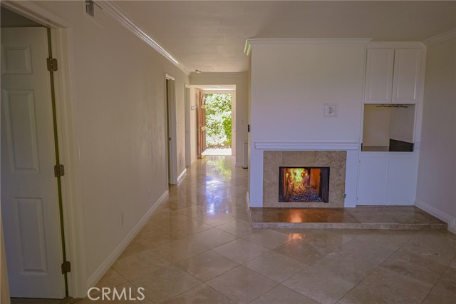 Fireplace with entry