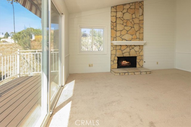 Balcony and sliding doors in the living room.