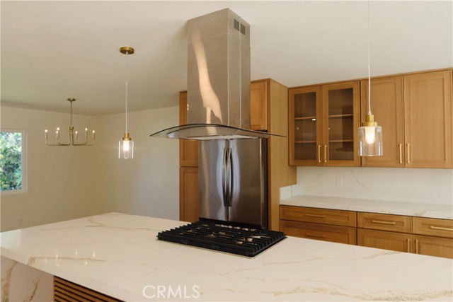 Gas Cooktop & Upgraded Beveled Glass Cabinetry