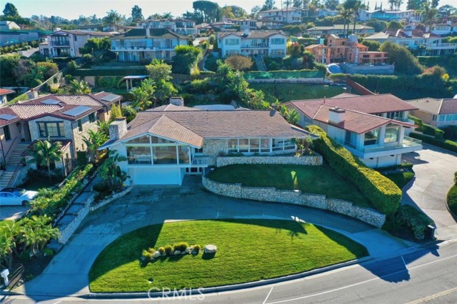 Aerial Photo with house and circular driveway