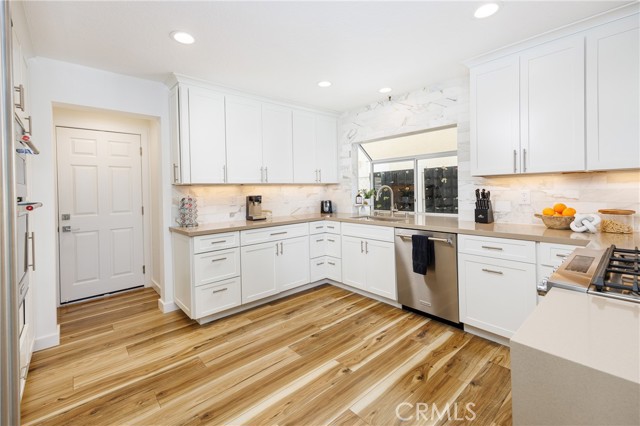 Kitchen with stainless steel appliances