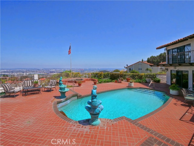 Pool in backyard