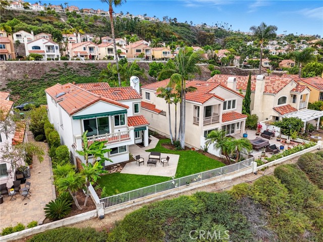 Private backyard with views of montains and ocean.