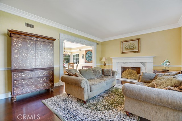 Formal living room with fireplace