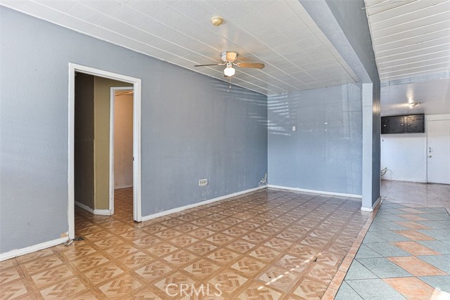 converted garage living room