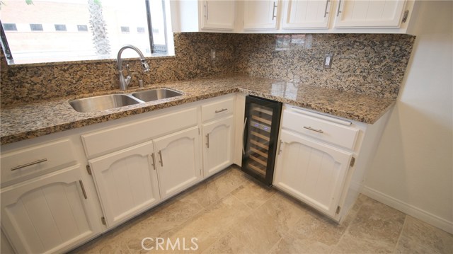 New stainless steel sink and wine cooler