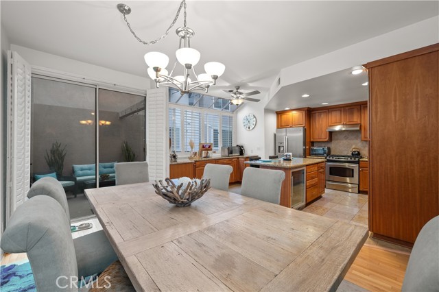 Another view of the custom kitchen from the dining room