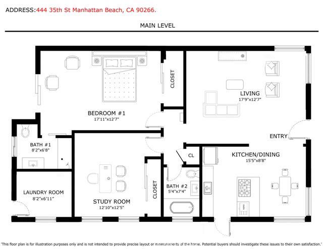 444 35th Street, Manhattan Beach, California 90266, 2 Bedrooms Bedrooms, ,2 BathroomsBathrooms,Residential,Sold,35th,PV22176264