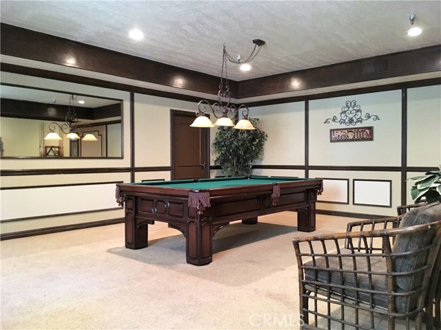 Pool table in rec room