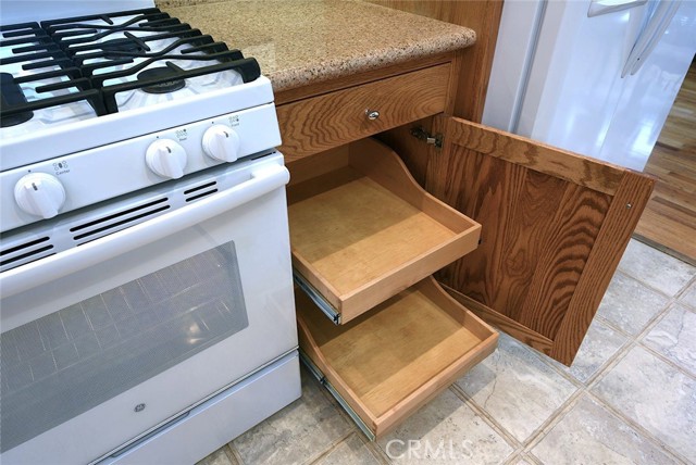 Pull-out drawers in most cabinets