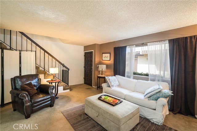 Enter into a nice sized living room.
