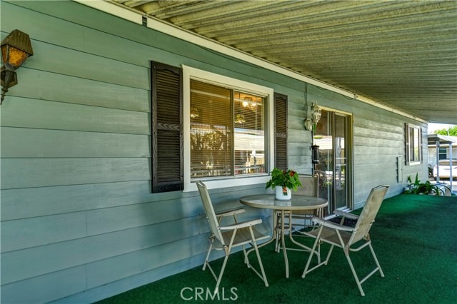 Super long, covered porch.